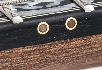BRASS SIDE DOTS WITH WOODEN INLAYS